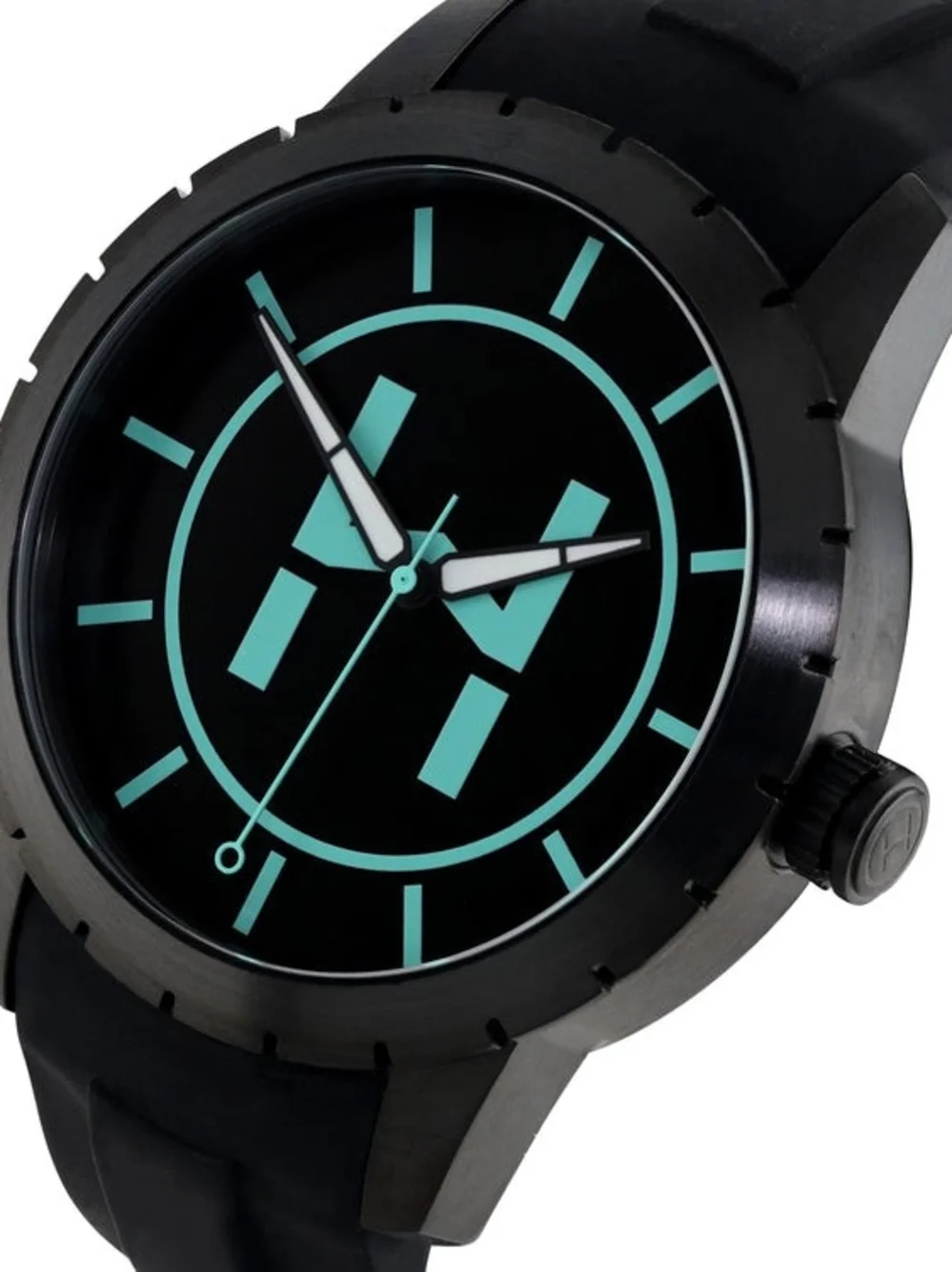 Hagley West Men's Quartz Analog 45mm Black/Blue Dial Rubber Strap 30m